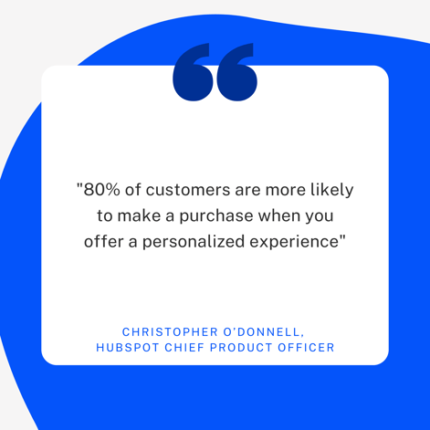 Chris ODonnell INBOUND2020 Quote: "80% of customers are more likely to make a purchase when you offer a personalized experience"