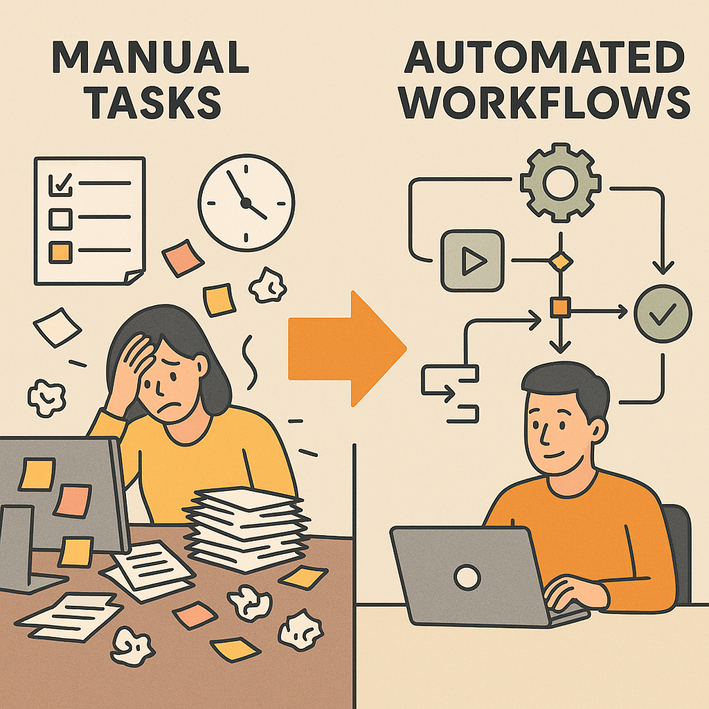 A visual representation showing cluttered manual t